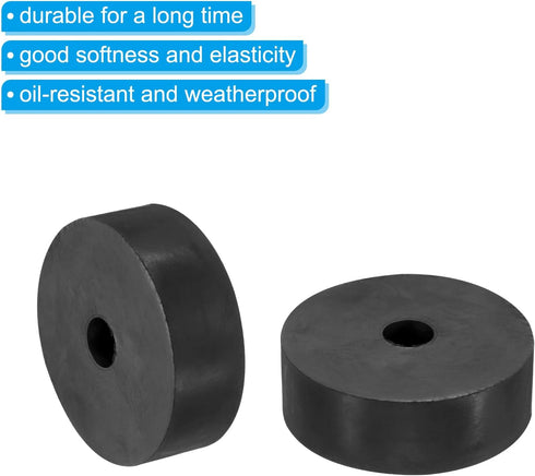 PATIKIL 6 Pcs Multi Purpose Rubber Spacer, 2.4"OD 0.47"ID 0.8"Thickness Neoprene Anti-Vibration Pads for HVAC