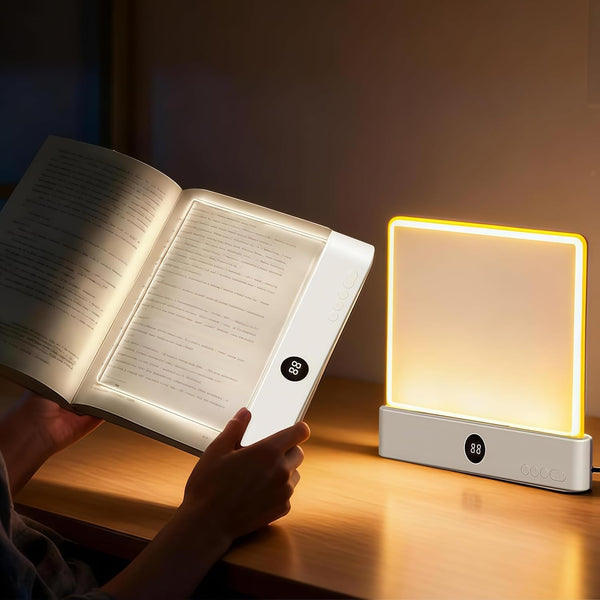 DENEZE White Smart Led Reading Light, Book Light Treasure Box, Rechargeable Clear LED