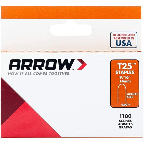 T25 Arrow Staples 9/16" (14mm) Pack of 1000