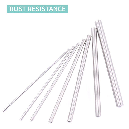 Glarks 21pcs Metals Round Rod Lathe Bar Stock for DIY Craft Tool, 2mm - 8mm Diameter, 100mm Length, Includes Brass,