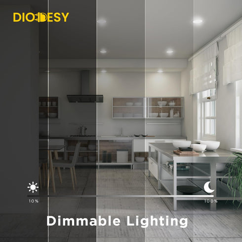 7-Inch 15W (75W 950 27K/30K/35K/40K/50K Dimmable E26 Diodesy- Round Flush Mount Disk Hardwire Light Fixture Retrofit