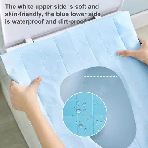 YTLX 20pcs Quality Disposable Toilet Seat Covers Stick-On Non-Slip for Public Toilets Hospital Hotel, Portable Travel