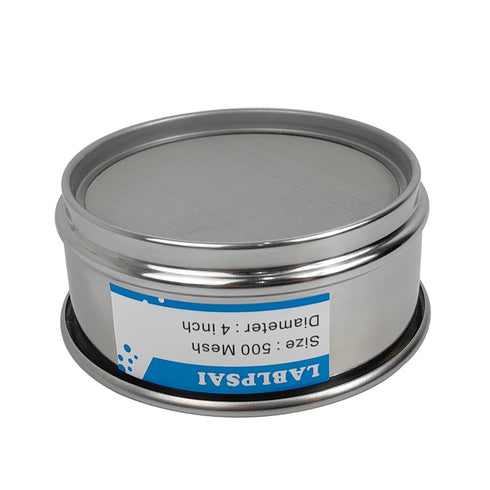 500 Mesh Lab Sieves, 4" Diameter, 304 Stainless Steel Wire Cloth Test Sieve for Industrial Laboratory Home