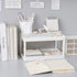 Hemoton Desktop Storage Rack Organizer, Double-Layer Cosmetic Stationery Holder for Kitchen Bathroom Office, White