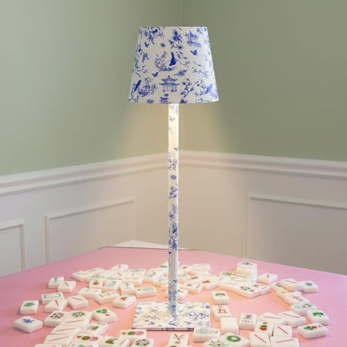 Glooglitter 1 Pack Chinoiserie Mahjong Cordless Table Lamp 3-Color Dimmable LED Night Light