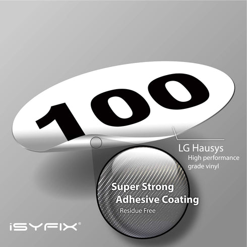 iSYFIX White Consecutive Number Stickers – 1 to 100, 1-inch, Vinyl Self Adhesive Premium Decal for Inventory, Storage