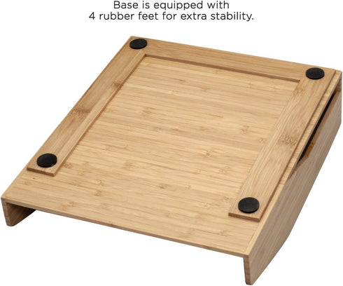 MobileVision 2 Pack Stackable Bamboo Paper Tray, Office Organizer for Files, Documents, Letter Sorter, and Magazine