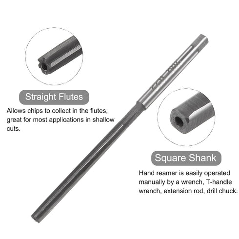 uxcell 3mm H8 Hand Reamers, Metric Reamer Drill Bit for Metal Wood Hole Reaming, High Speed Steel Tool