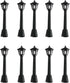 Tustao 10Pcs Black Mini Miniature Street Light Model, Railway Train Post Lamps Light