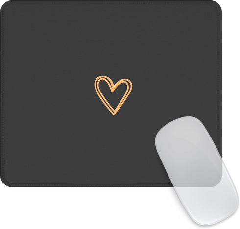 Seorsok Square Aesthetic Cute Heart Mouse Pad, Waterproof Funny Mouse Mat, Non-Slip Rubber Base for Wireless Mouse -