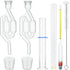 Hydrometer Alcohol Meter Test Kit with 1 Glass Cylinder, 1 Brush, 2 Airlock, Digital Hydrometer Alcohol 0-200 Proof