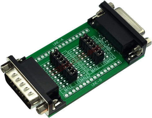 Electronics-Salon DB15 DB15 CZH-Labs D'sub Diagnostic Test Breakout Board, DSUB Connector Male to Female.