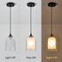 7.87" Mini Glass Pendant Light H Hanging Light Fixture with Frosted Glass Farmhouse Black Modern Cylinder Pendant