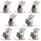 8Pcs 1.5 Inch Low Profile Swivel Casters Wheels, Small Heavy Duty Rubber