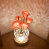 JIAYOYO Rose Round Crystal Atmosphere Light, LED Flowerpot Desk Lamp, USB Charging Touch