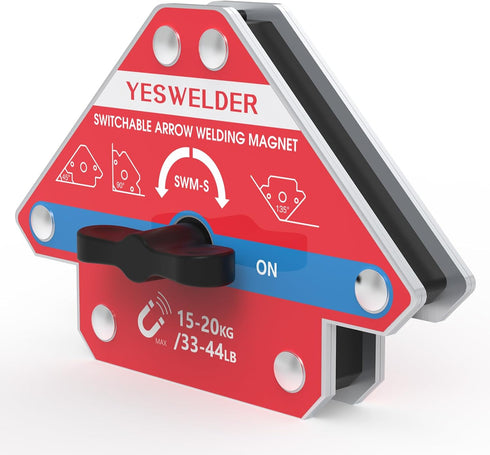 YESWELDER Switchable Arrow Welding Magnet, 33-44LBs On/Off Switch Magnetic Holder