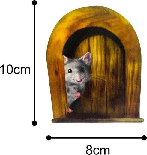 5pcs Scaredy Mice Mouse Hole 3D Wall Sticker, Realistic Decor Decal for Classroom and Home