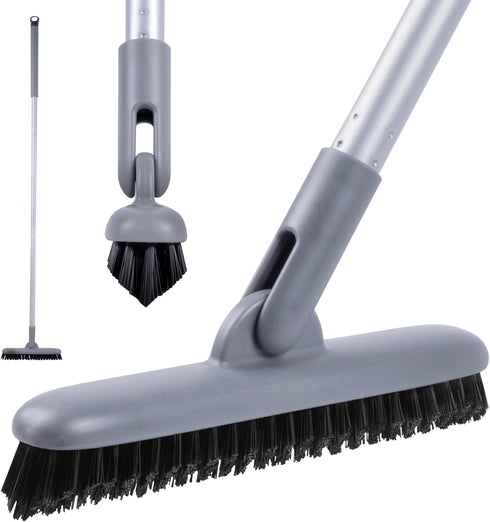 DSV Standard Grout Scrub Brush with Long Handle, 50'' Tile Grout Scrubber,