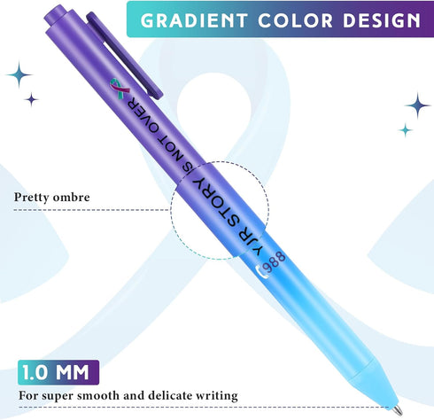 Jetec 100 Pcs Suicide Prevention Awareness Ribbon Pens, Mental Health Bulk Retractable Fine Tip Pens