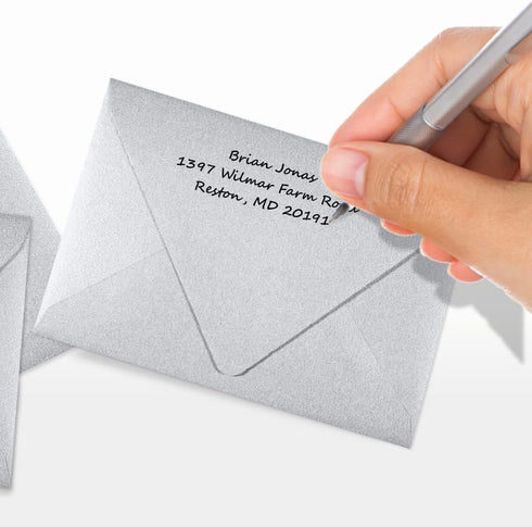 LUXPaper 4Bar A1 Contour Flap Invitation Envelopes | Silver Metallic | 3 5/8" x 5 1/8" | 80lb. Text | 50 Qty