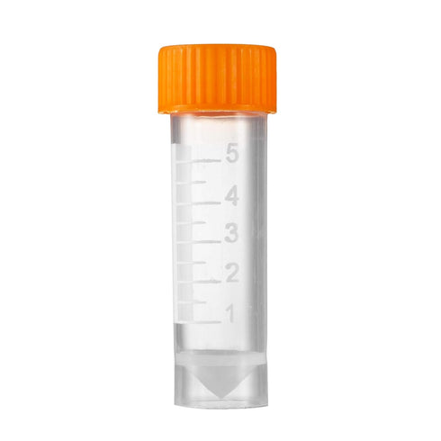 Eowpower 50pcs 5ml Flat Bottom Plastic Graduated Vial Storage Container Test Tubes with Screw Caps