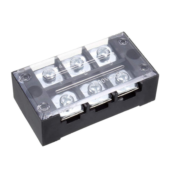 uxcell Dual Rows 3 Positions 600V 45A Cable Barrier Block Terminal Strip TB-4503L