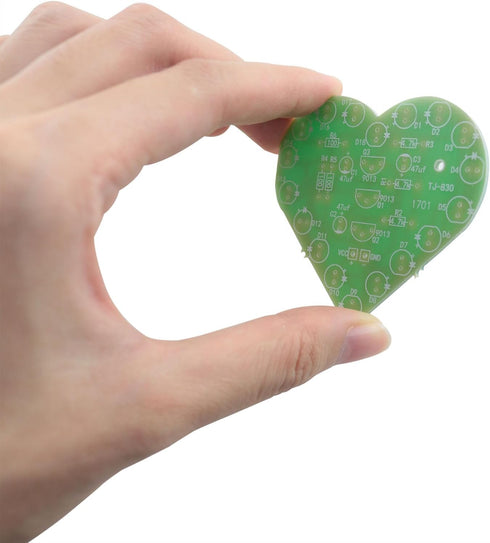 DGZZI Heart Shaped Soldering Practice Kit DIY Assembled Spare Parts Circuit Components Electronic Training Board