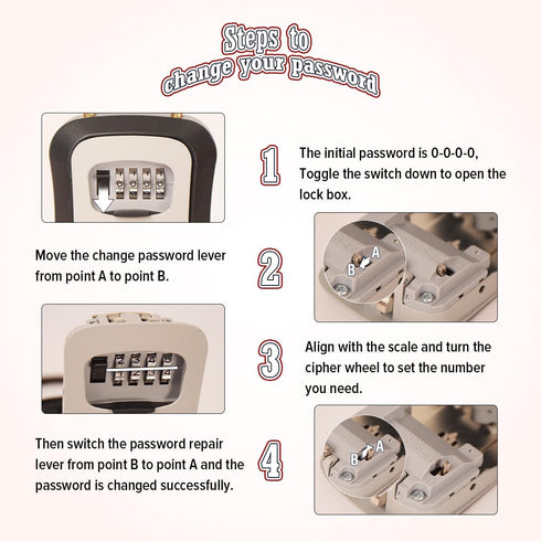 Generic Heavy Metal Outdoor Key Lock Box, Portable Wall Mounted with Removable Steel Shackle, Waterproof 4 Digit Code