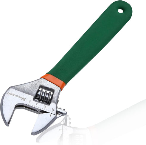 SPEEDWOX 6 Inch Adjustable Wrench, Black Oxide with Laser-Etched SAE Scales