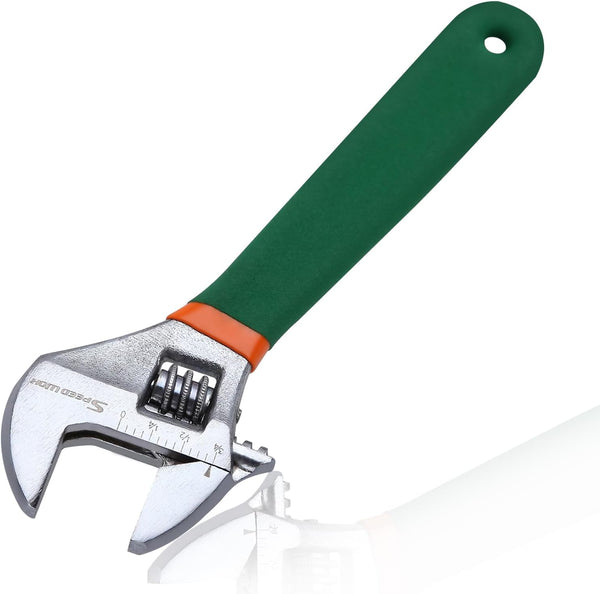 SPEEDWOX 6 Inch Adjustable Wrench, Black Oxide with Laser-Etched SAE Scales