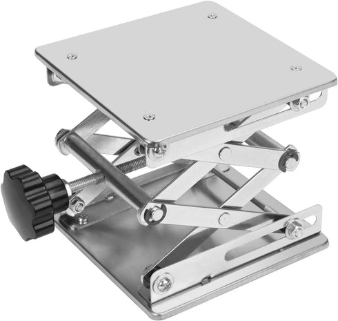 Lab Scissors Jack, Stainless Steel 6 x 6 inch Laboratory Support Jack Platform, Expandable Lift Height from 75mm to