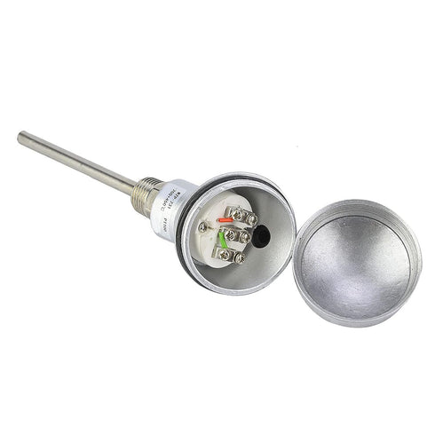 High Efficiency RTD PT100 Temperature Sensor Probe 1/2" NPT Thread Thermocouple Terminal Head for Temperature Controllers Industrial(Protection tube 100mm)
