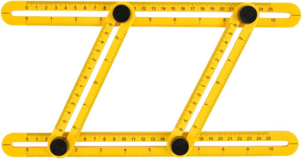POWERTEC Multi Angle Measuring Ruler for Woodworking, Crafting, and Tile Cutting, ABS Plastic Angle Finder