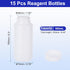 PATIKIL 15 Pcs 500ml Reagent Bottles, HDPE Wide Mouth Round Bottles with Screw Cap for Lab Storage