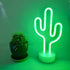 Green Cactus Neon Light Signs LED Cactus Neon Night Lights with Pedestal Room Decor Battery/USB Operation Lamps Neon