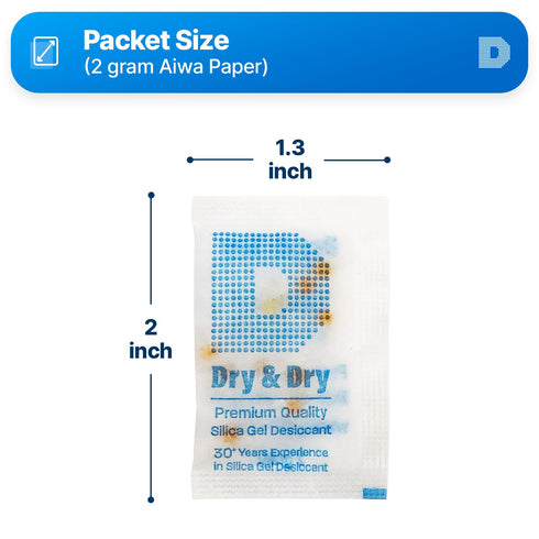 Dry & Dry 120 Pack Premium Orange Indicating Silica Gel Packets - Food Safe