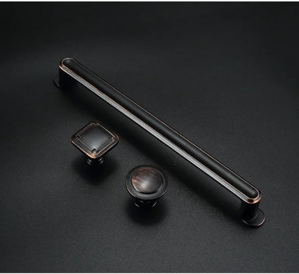 Aoleegatt Black Zinc Alloy Bedside Table Handle, Minimalist Cabinet Pulls for Furniture Hardware,
