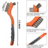 Set 5PCS, Wire Brush Nylon/Brass/Stainless Steel/Carbon Steel Bristles Wire Scratch Brush with Curved Rubber Handle