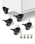 1.5in M8x25 4) Heavy Duty Swivel Caster with Threaded Bar, Nut Spacer, for Shopping Carts, Workbenches and Furniture