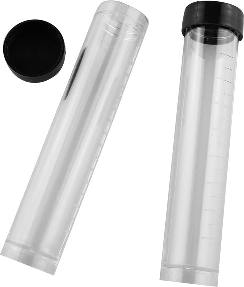 JCBIZ 14pcs Screw Mouth Flat Bottom Test Tube 20ml Rigid Plastic Test Tube Clear Tube Bead Containers Liquid Containers for Liquid, Beads, Pins, Coins and Small Buttons, etc