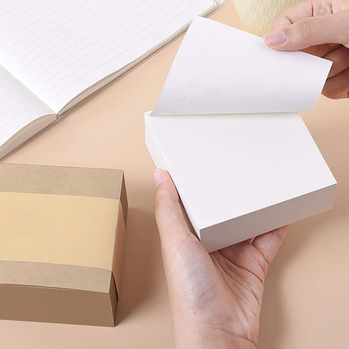VANRA Sticky Notes 4 x 4-Inches Self-Stick Note Cube, 400-Sheets/Cube Strong Adhesive (Ivory White)