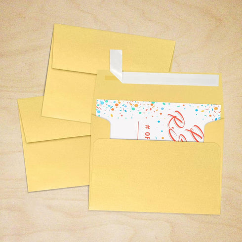 LUXPaper A2 Invitation Envelopes | Peel & Press | Gold Metallic | 4 3/8" x 5 3/4" | 80lb. Text | 50 Qty