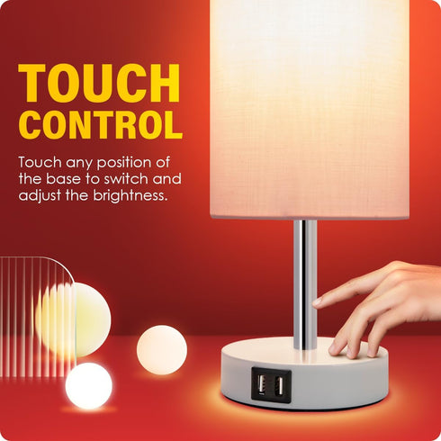 Yarra-Decor Desk Lamp with USB Port, Touch Control Desk Lamp with 3 Levels Brightness for Bedroom/Living Room/Dorm