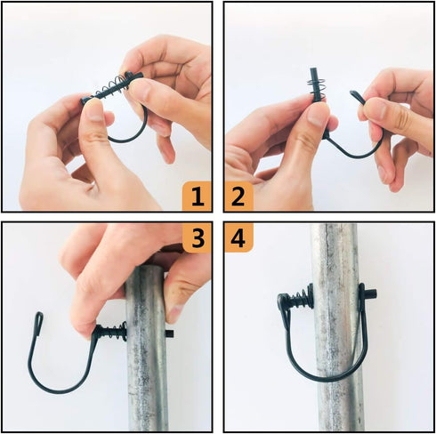 Highwild 8 Pack Silent Shaft Locking Pin with Spring for Farm Lawn Garden Safety