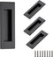 Ravinte 4 Pack Black Flush Pulls, 5.9in Length Sliding Closet Door Handles, Recessed Finger Pulls, Stainless Steel