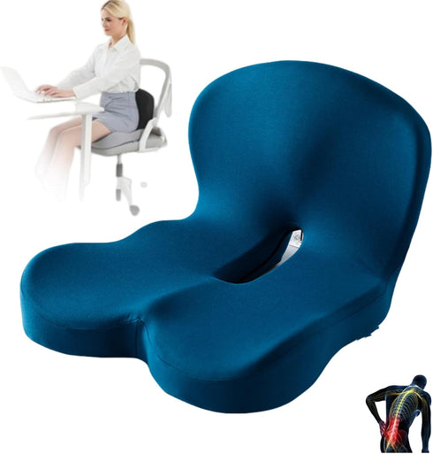 ELLNS Memory Foam Seat Cushion with Lumbar Support,Seat Cushion,Ergonomic, Breathable Mesh&Removable CoverWaist and