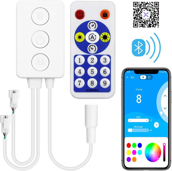 ALITOVE WS2812B Controller Bluetooth Music Sync WS2811 Addressable RGB LED Controller with