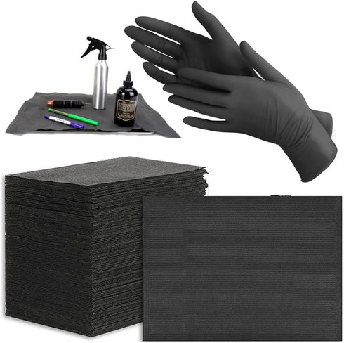 Yuelong Dental Bibs with Glove Kit 125pcs Tattoo Bibs and 40pcs Disposable