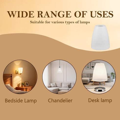 TOPWEL 2Pcs 4.523.93inch 30mm White Frosted Plastic Horseshoe Lampshades Flat Head Oval Chandelier Shade with Upper