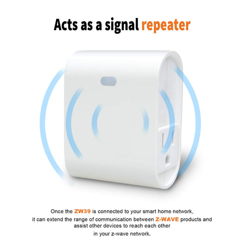 Zwave Smart Light Dimmer Outlet, Z-Wave Plug-in Socket, Built-in Repeater, Requires Z Wave Hub, Works with SmartThings,